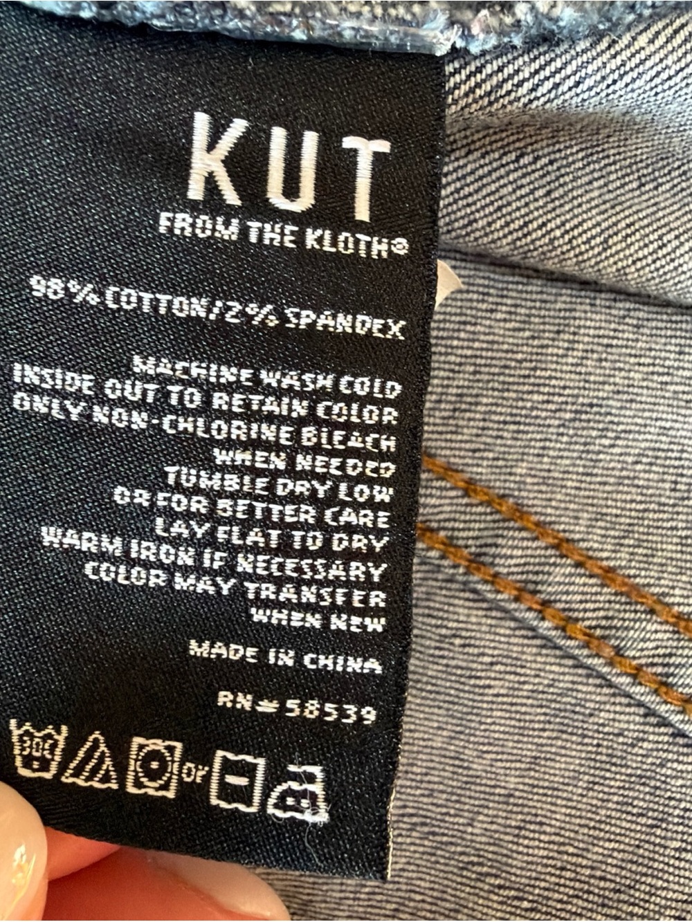 KUT from the Kloth Women’s M Dark Blue Collared Trucker Denim Jacket Long Sleeve - Picture 6 of 8